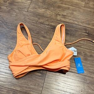 Cupshe neon orange criss cross bikini top